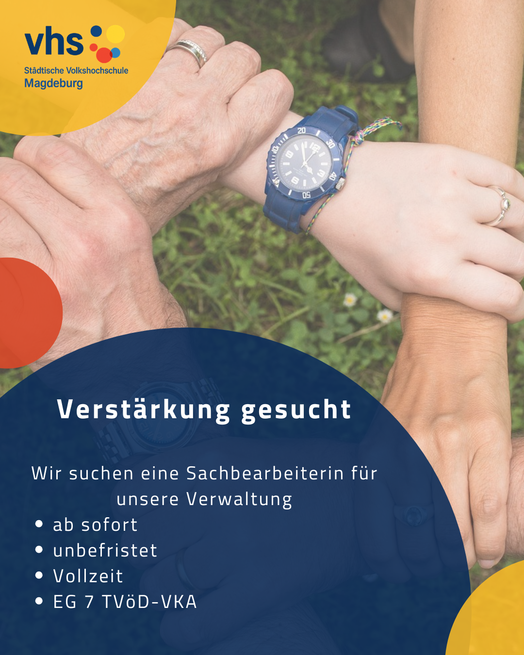 Öffnet die Seite 'Unser VHS-Team sucht Verstärkung'